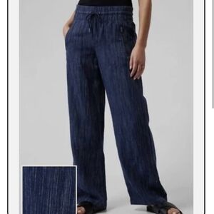 Athleta Cabo Linen Wide Leg Pants Size M